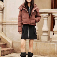 Purchase FILA Fusion Oversized Short Puffer Jacket Deep Brown Fashion Casual. T11W443908F-BN
