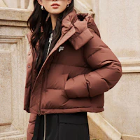 Details for FILA Fusion Oversized Short Puffer Jacket Deep Brown Fashion Casual. T11W443908F-BN