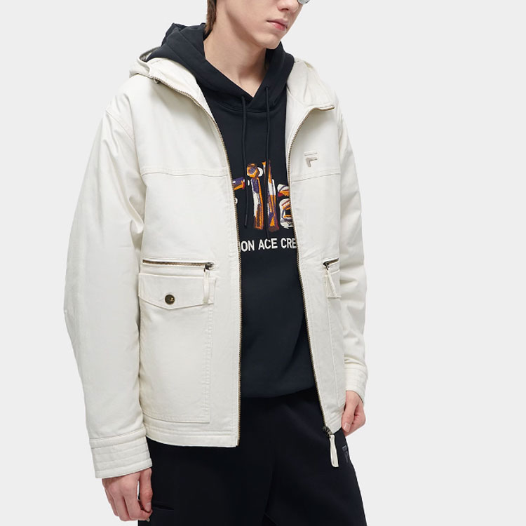 Purchase FILA FUSION 復古連帽工裝夾克 灰小麥色 棉質外套 T11M413904F-BG