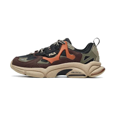 FILA Fusion 'Shock Absorption Non-Slip Wear-Resistant Low Top Black Red'