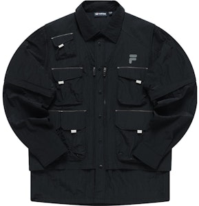 FILA フュージョン ストリートスポーツ カジュアル 長袖 ブラック ウーブンシャツ T11M321710F-BK Buy FILA フュージョン ストリートスポーツ カジュアル 長袖 ブラック ウーブンシャツ T11M321710F-BK