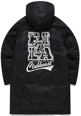 FILA FUSION 棒球系列黑色圖案羽絨外套 – 保暖舒適版型. T11M142906F-BK Order FILA FUSION 棒球系列黑色圖案羽絨外套 – 保暖舒適版型. T11M142906F-BK