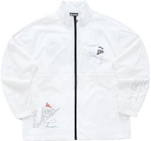 FILA FUSION Baseball Series White Letter Print Loose Fit Jacket T11M322702F-WT FILA FUSION Baseball Series White Letter Print Loose Fit Jacket T11M322702F-WT