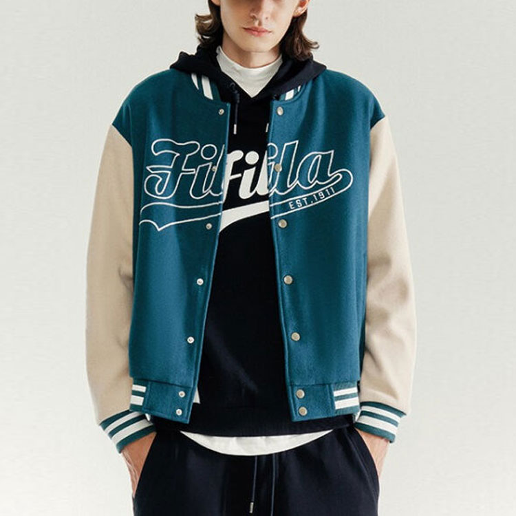 FILA FUSION Baseball Wool Jacket in Mountain Green T11M042503F-DG 圖 4