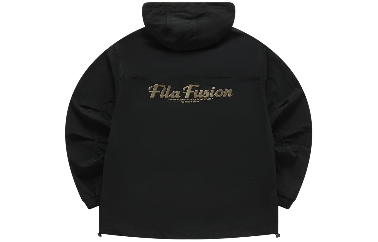FILA Fusion Black Hooded Loose Fit Zip-Up Sports Jacket T11M423701FBK 圖 3
