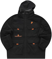 FILA FUSION Black Hooded Street Sport Logo Casual Multi-Pocket Jacket T11M331705ABK FILA FUSION Black Hooded Street Sport Logo Casual Multi-Pocket Jacket T11M331705ABK