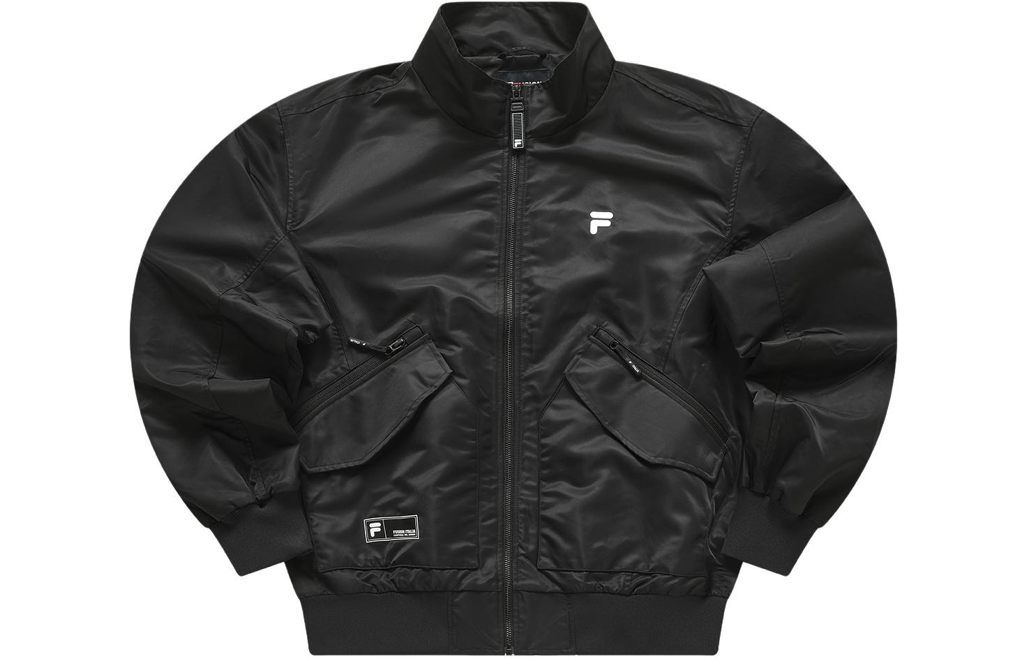 FILA Fusion Black Outdoor Sports Casual Loose Fit Jacket T11M415704FBK