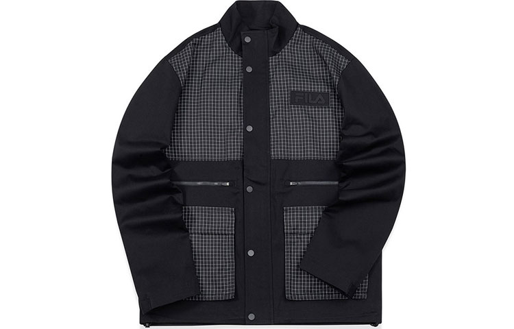 Order FILA FUSION 黑色格纹立领休闲夹克 T11M043703F-BK