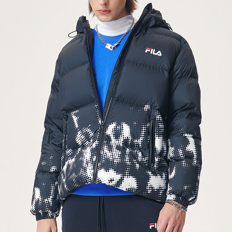 FILA Fusion Black Printed Down Jacket Basketball Style Casual Wear. T11M145902F-BK 圖 4
