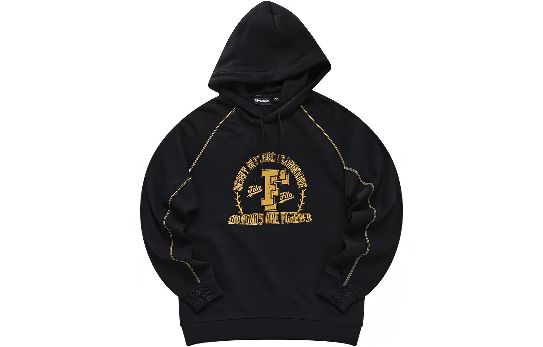 FILA Fusion Black Pullover Letter Sweatshirt T11M312204F-BK