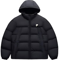 FILA Fusion Black Windproof Warm Down Jacket Casual Loose Fit Unisex. T11U443905F-BK FILA Fusion Black Windproof Warm Down Jacket Casual Loose Fit Unisex. T11U443905F-BK