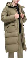 Shop FILA Fusion休閒寬鬆連帽冬季羽絨外套薄荷綠男女通用版型 T11U443903F-KK