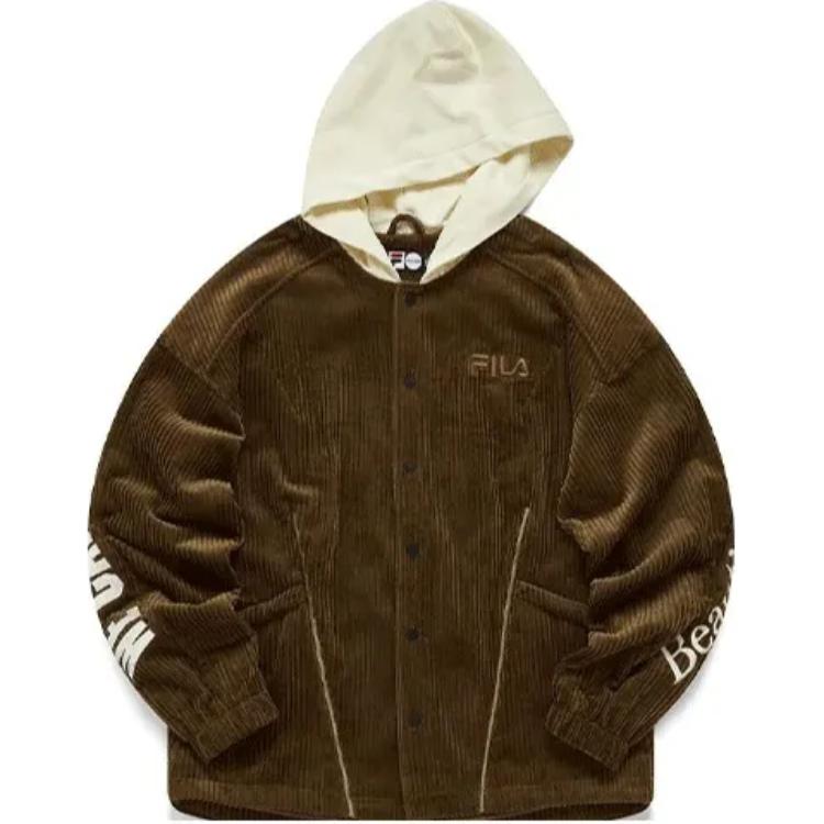 FILA FUSION Casual Sport Hoodie Jacket Brown T11M146701F-BN