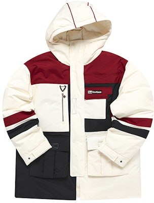 FILA Fusion Colorblock Goose Down Hooded Parka Unisex Malt Sugar White. T11U247903F-IV Buy FILA Fusion Colorblock Goose Down Hooded Parka Unisex Malt Sugar White. T11U247903F-IV
