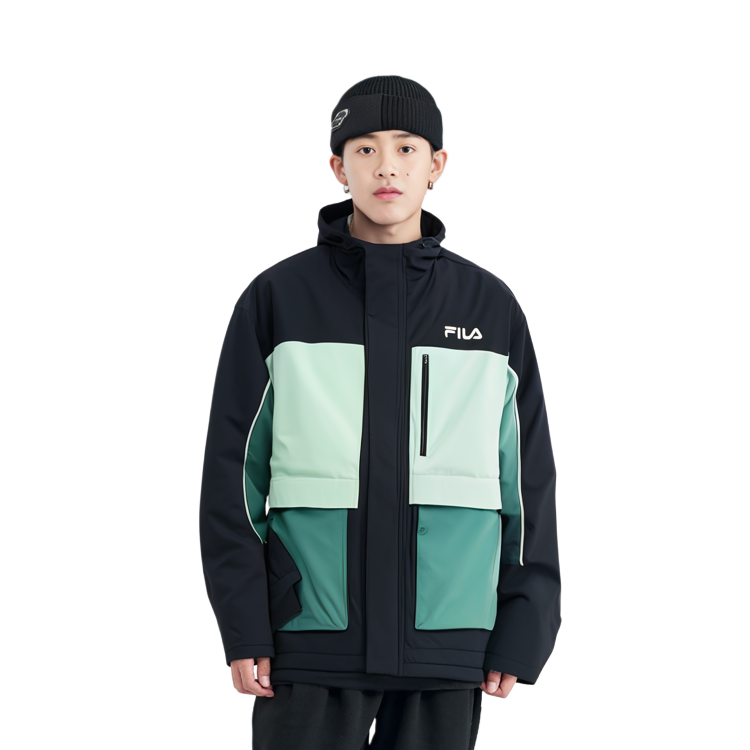 FILA Fusion Colorblock Hooded Winter Jacket - Black T11M213904F-BK 圖 5