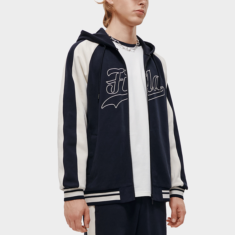 Shop FILA Fusion Baju Jaket Hoodie Unisex Warna Hitam dengan Logo Sulam. T11U312501F-BK