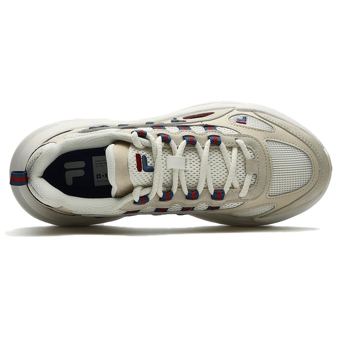 Shop FILA FUSION斐樂潮牌 舒適百搭 防滑耐磨 低幫 老爹鞋 男款 白色