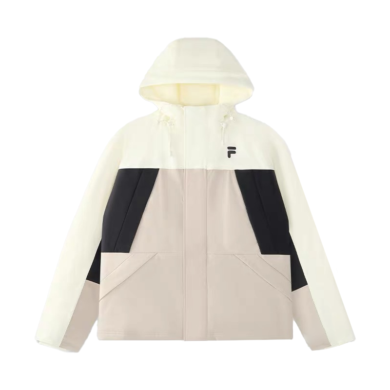 FILA Fusion FOB Series Casual Loose Fit Hooded Colorblock Jacket Pink/Ink White. T11U443902F-BG