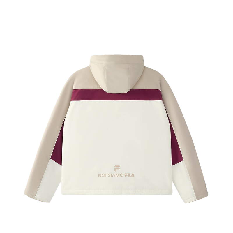 FILA Fusion FOB Series Casual Loose Fit Hooded Patchwork Cotton Jacket Feather Grey T11U443902F-GY 圖 3