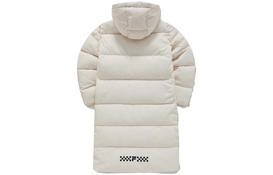 FILA FUSION FOB Series Long Down Jacket Windproof Hoodie Beige Unisex T11U343905F-BG 圖 3