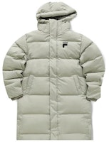 FILA FUSION FOB Series Long Hooded Down Jacket Windproof Unisex Dark Gray. T11U343905F-DK FILA FUSION FOB Series Long Hooded Down Jacket Windproof Unisex Dark Gray. T11U343905F-DK