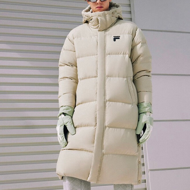 Details for Chaqueta Larga con Capucha FILA FUSION FOB Unisex Gris Oscuro a Prueba de Viento. T11U343905F-DK