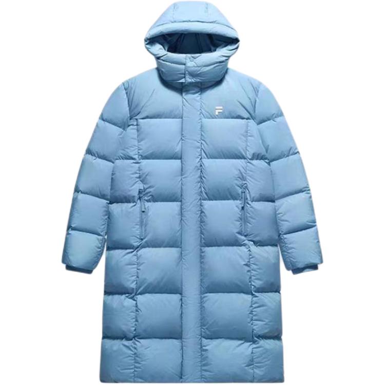FILA Fusion FOB Series Oversized Hooded Down Jacket - Cozy Blue. T11U443907F-BU