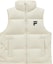 Order FILA FUSION FOB Series Unisex Sleeveless Down Vest Beige with Zipper Stand Collar T11U343906F-BG