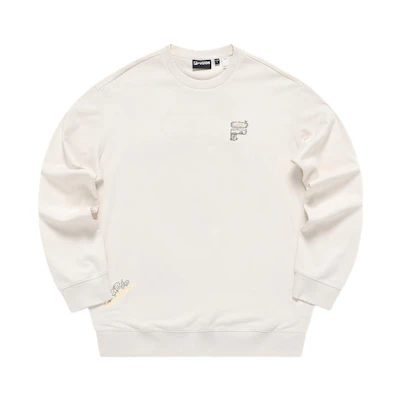 FILA FUSION FOB Unisex Oversized Crewneck Sweatshirt in Malt Color T11U333206FBG