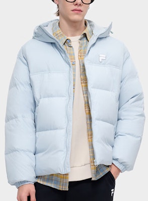 FILA FUSION 寬鬆連帽拉鍊防風羽絨外套 灰色 T11U443905F-GY Shop FILA FUSION 寬鬆連帽拉鍊防風羽絨外套 灰色 T11U443905F-GY