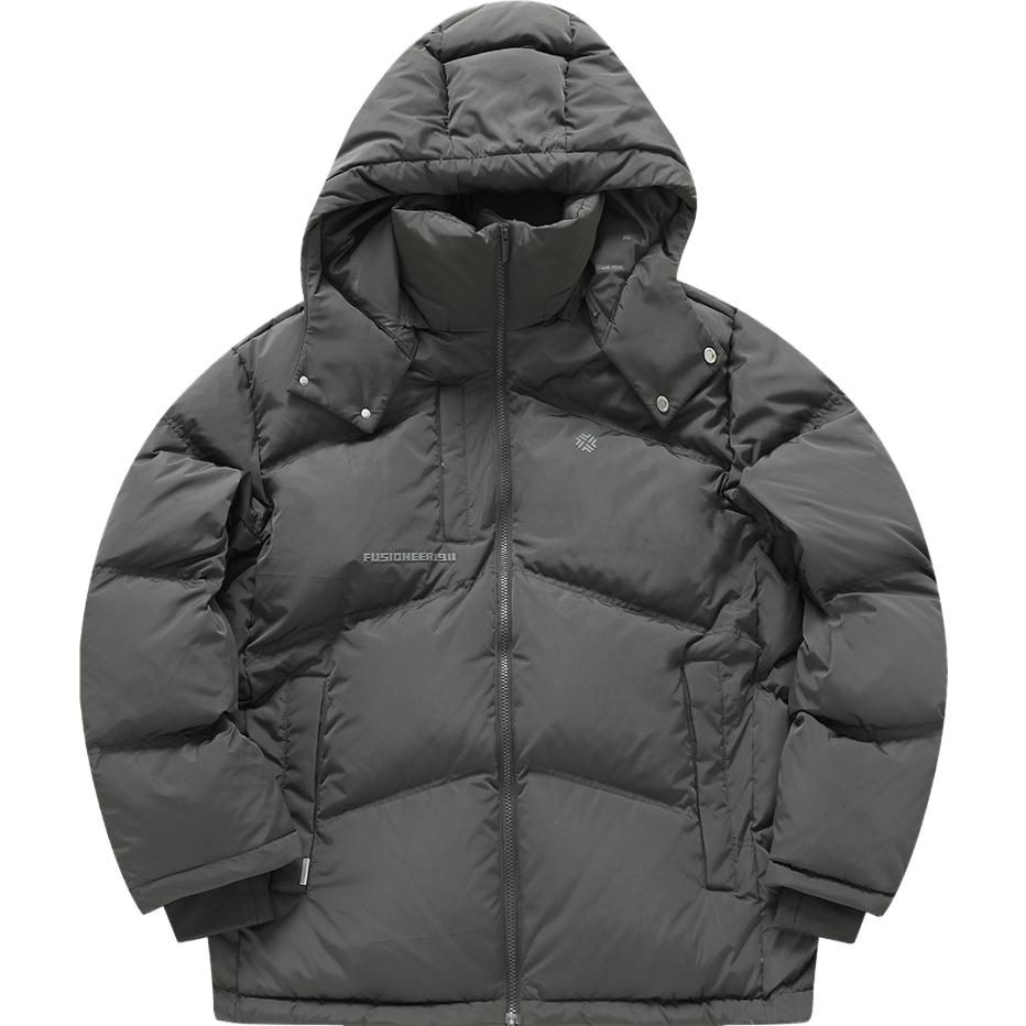 FILA FUSION FUSIONEER 1911 Unisex Black Hooded Down Jacket - Stylish & Warm T11U343901F-BK