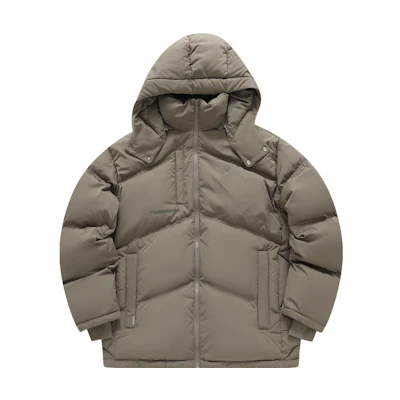 FILA FUSION FUSIONEER 1911 Unisex Brown Hooded Puffer Jacket Winter Warm Fashion. T11U343901F-BN