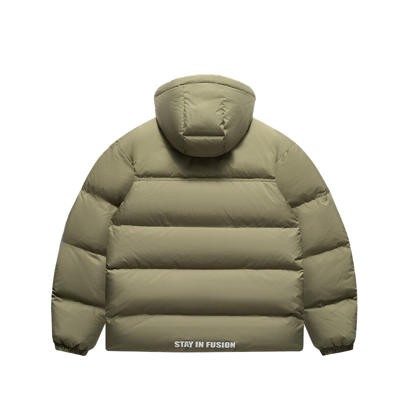 Lookbook FILA FUSION Hooded Puffer Jacket Green - Casual, Windproof, Warm Winter Wear. T11U443905F-KK