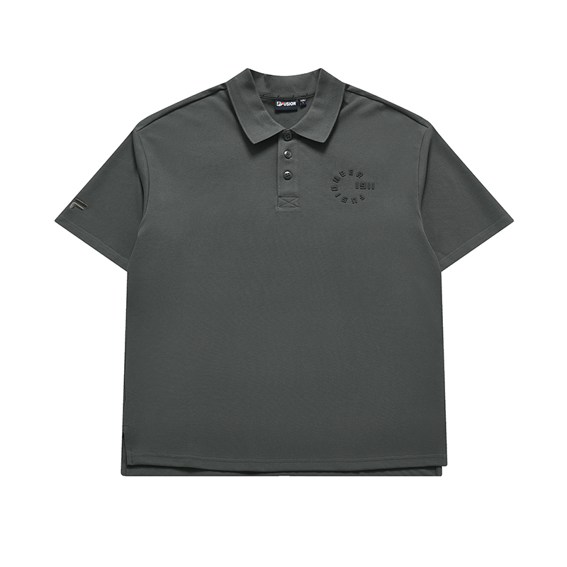 FILA FUSION INLINE Series Unisex Casual Polo Shirt in Mystic Gray. T11U423105FDY