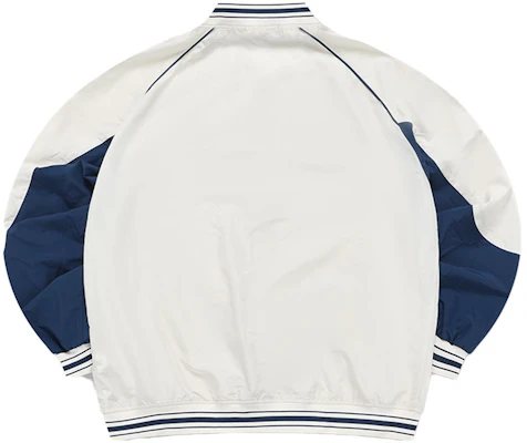FILA FUSION Jasmine White Colorblock Logo Print Loose-fit Bomber Jacket T11M332706F-IV Lookbook FILA FUSION Jasmine White Colorblock Logo Print Loose-fit Bomber Jacket T11M332706F-IV