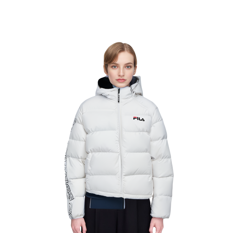 Details for FILA FUSION字母印花宽松款羽绒夹克白色冬季男女同款. T11U141906FWT