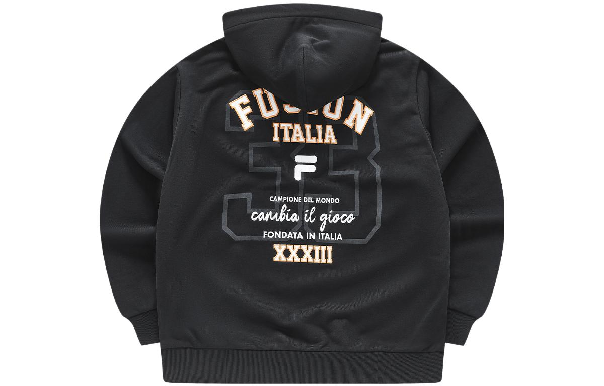 FILA Fusion Life Black Hooded Sweatshirt with Back Letter Print T11M345203F-BK