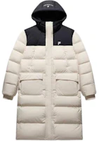 FILA FUSION LIFE Casual Loose Fit Hooded Down Jacket Beige-Unisex. T11U443903F-BG FILA FUSION LIFE Casual Loose Fit Hooded Down Jacket Beige-Unisex. T11U443903F-BG