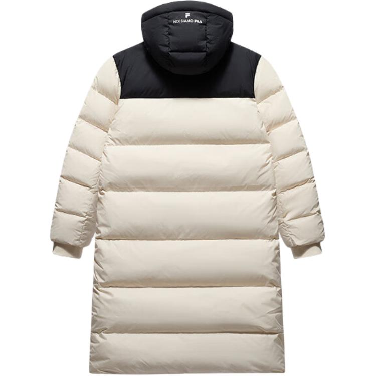 Lookbook 휠라 퓨전 라이프 캐주얼 루즈핏 후드 다운 재킷 베이지-유니섹스. T11U443903F-BG