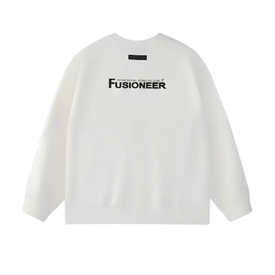 FILA Fusion Life Color-Block Letter Casual Loose Pullover Sweatshirt White Men T11M445203F-WT