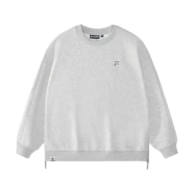 FILA Fusion Life Oversized Fleece Pullover Sweatshirt - Cloudy Gray T11U433203F-MG
