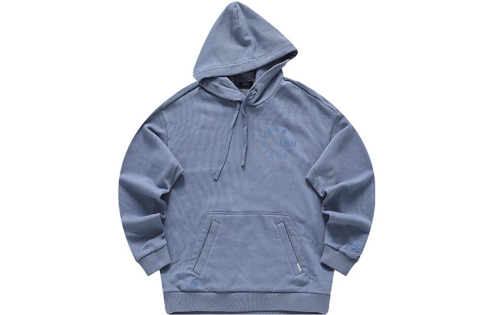 FILA Fusion Life Unisex Solid Color Knit Hoodie - Mountain Rock Blue Casual Style T11U413204F-BU