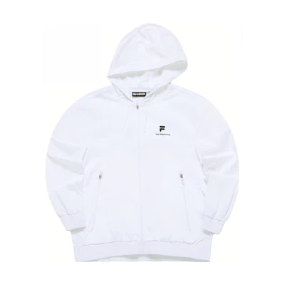 FILA FUSION LIFE White Hoodie with Letter Print and Zipper Design T11M333702F-WT