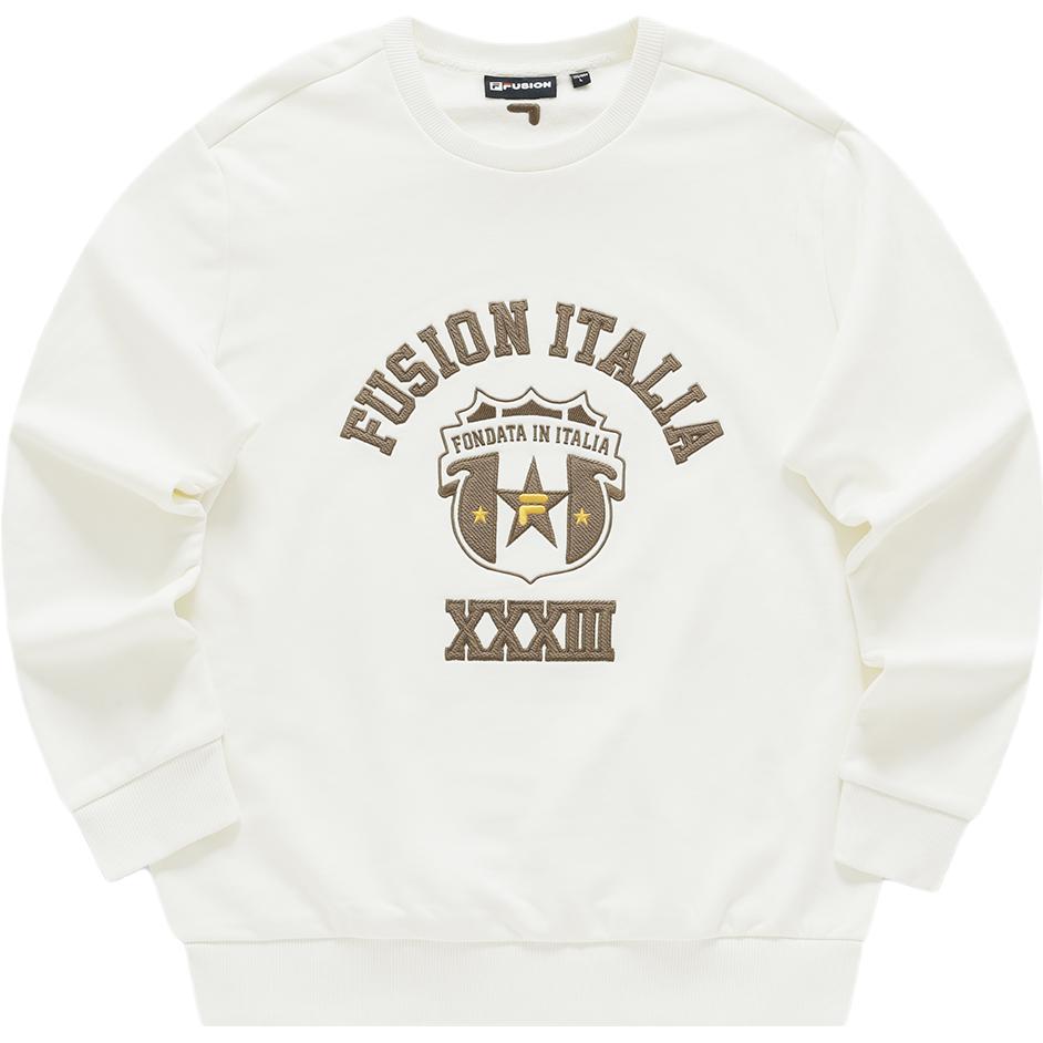 FILA Fusion Life White Knit Pullover Fashion Casual Fleece Sweatshirt T11M345211F-WT
