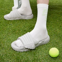 FILA FUSION斐樂潮牌 運動拖鞋 男款 灰 2