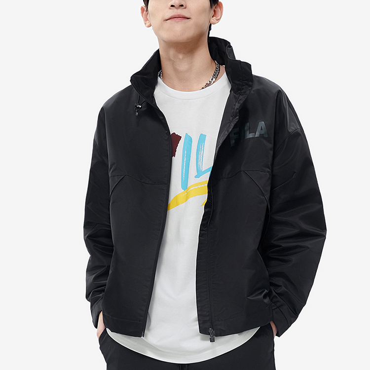 FILA Fusion Lightweight Hooded Jacket Black Casual Sportswear T81M216750F-BK 圖 4