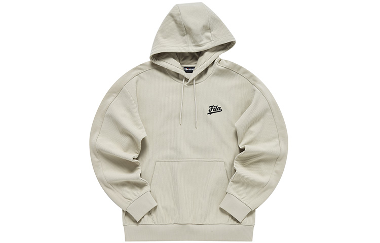 FILA Fusion Logo Embroidered High Street Casual Sweatshirt - Spring Beige T11M312205F-BG