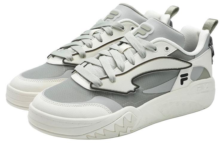 Shop FILA FUSION斐樂潮牌 防滑耐磨 低筒 滑板鞋 男款 白灰色