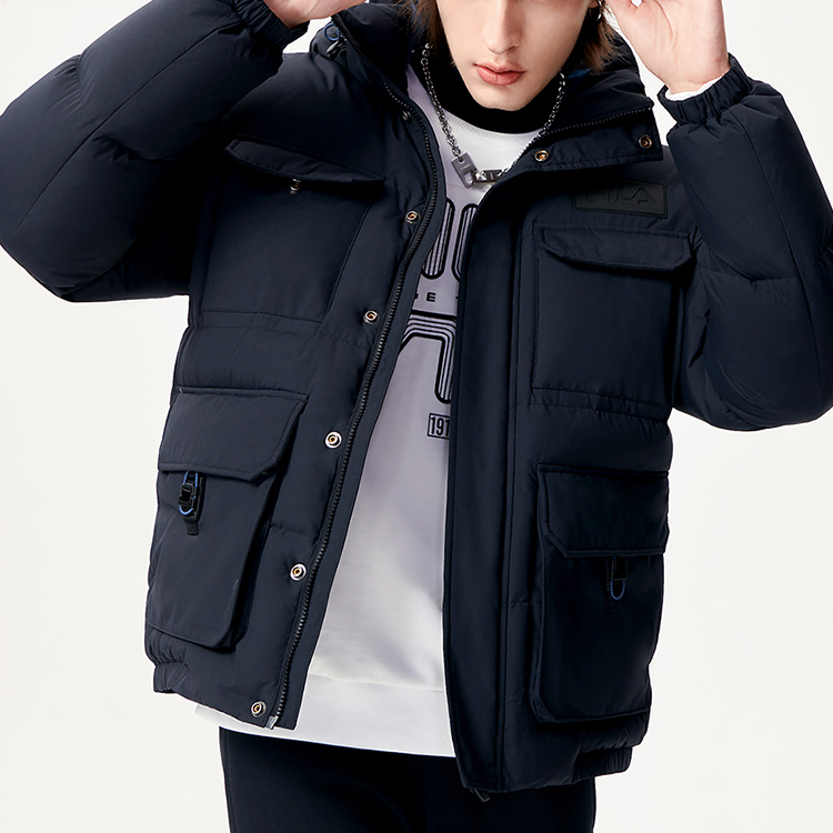 FILA Fusion Multi-Pocket Warm Down Jacket - Deep Black. T11M143912F-BK 圖 4