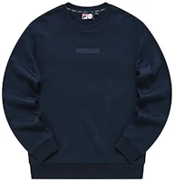 Order FILA Fusion Navy Blue Winter Pullover Fleece Sweatshirt Casual Style T81M941225A-NV